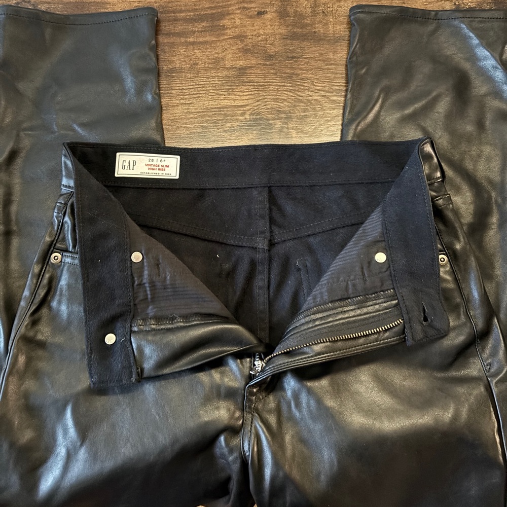 GAP Sleek Black Leather Pants